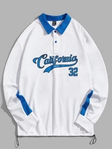 Manfinity RebelGame Áo nỉ Nam Nút Lá thư Sẵn sàng - trắng - Xem 1