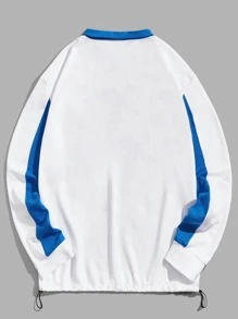 Manfinity RebelGame Áo nỉ Nam Nút Lá thư Sẵn sàng - trắng - Xem 2