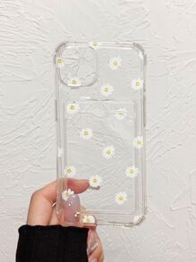 Transparente Handyhülle mit Blumenmuster, kompatibel mit iPhone 15/15Plus/15Pro/15Promax - Transparent - Übersicht 2