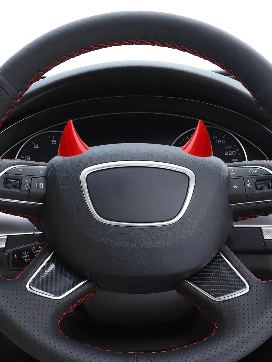 Trang trí vô lăng xe hơi thiết kế 2 gói - Đỏ - Xem 1