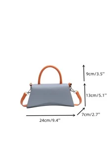 Two Tone Flap Novelty Bag - Navy Blue - View 8