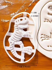 1入組恐龍骷髏形狀餅乾印章