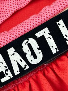 PETSIN 1件套字母圖案寵物連衣裙 - 玫紅色 - 查看 5