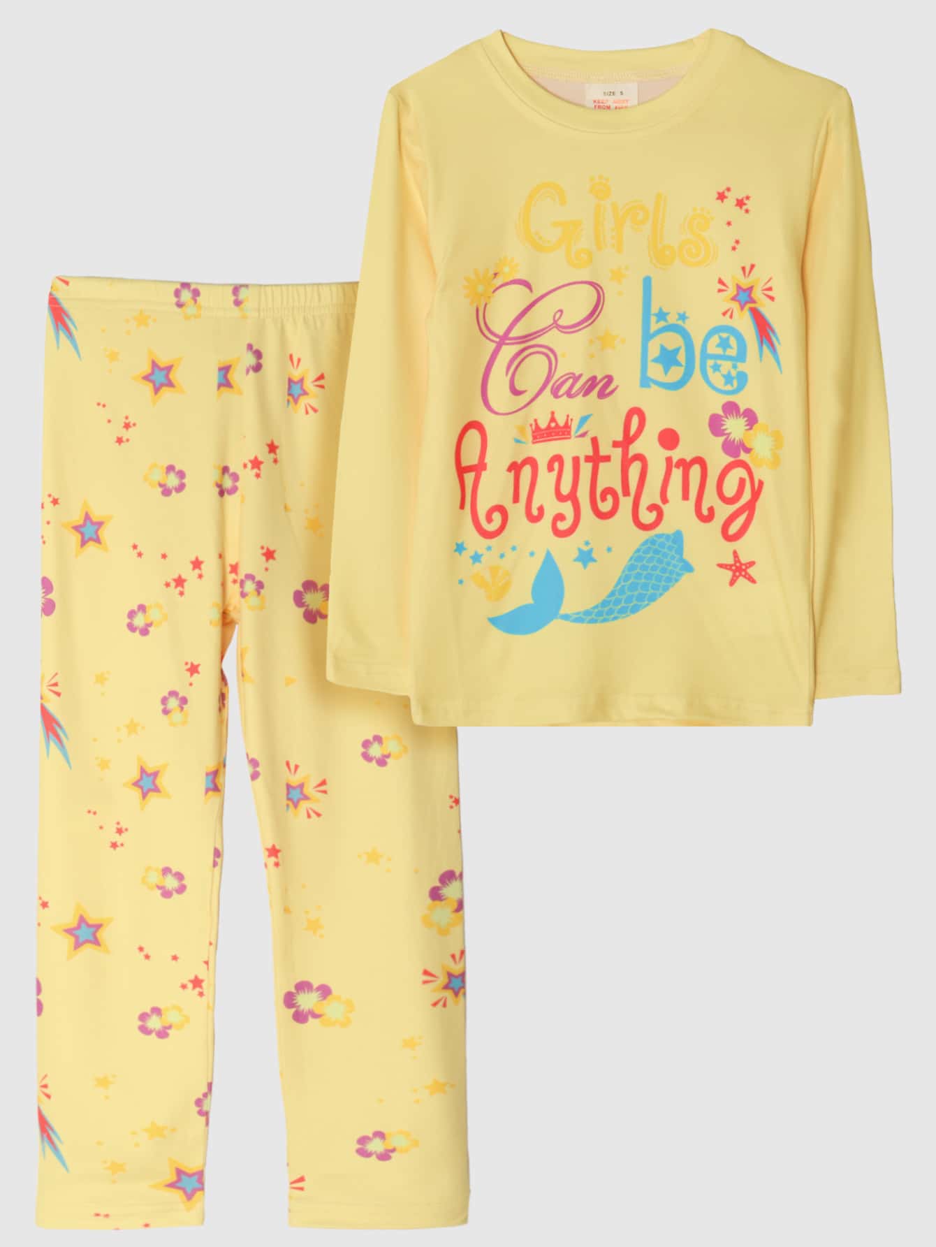 Đồ mặc nhà Gái Hoạt hình Lá thư Dễ thương - Màu vàng - Xem 1