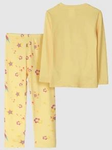 Đồ mặc nhà Gái Hoạt hình Lá thư Dễ thương - Màu vàng - Xem 2