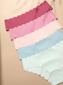 5pack Plain Scallop Trim Panty Set - Multicolor - View 3
