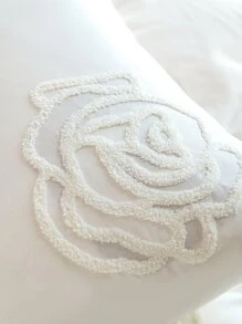 1對花卉圖案簇絨枕套不附帶枕芯 - 白色 - 查看 3