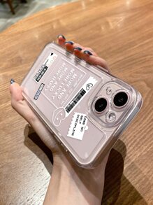 Letter Graphic Clear Phone Case - Multicolor - View 4