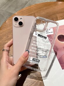 Letter Graphic Clear Phone Case - Multicolor - View 5