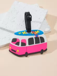 Etiqueta De Equipaje Con Diseño De Autobús Para Luna De Miel, Accesorios De Viaje, Tarjetero, Etiqueta Para Maleta, Etiqueta Con Nombre, Funda Para Tarjeta, Colgante Con Etiqueta Colgante Para Bolso Escolar Para Hombres Y Mujeres Para Estudiantes Para Vacaciones - Multicolor - Ver 1