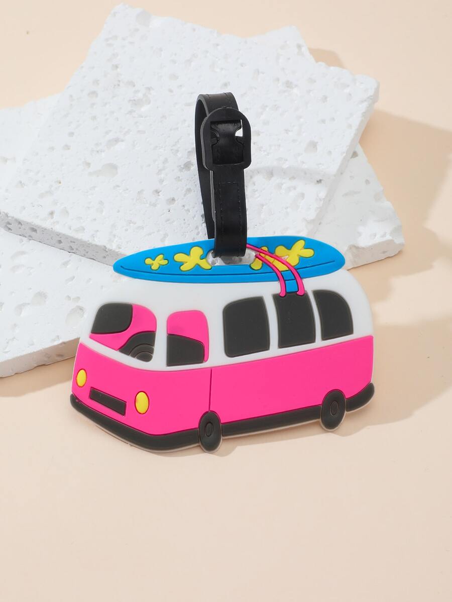 Etiqueta De Equipaje Con Diseño De Autobús Para Luna De Miel, Accesorios De Viaje, Tarjetero, Etiqueta Para Maleta, Etiqueta Con Nombre, Funda Para Tarjeta, Colgante Con Etiqueta Colgante Para Bolso Escolar Para Hombres Y Mujeres Para Estudiantes Para Vacaciones - Multicolor - Ver 1