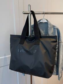 Four Season Large Capacity Women's Tote Bag, New Handbag, High-End Soft Surface Large Bag, Niche Design Shoulder Bag, College Student Commuting Bag, Underarm Bag, Casual Simple Soft Bag, Relaxed And Slouchy Versatile Bag, Suitable For Sending Friends Shopping, Dating, Business Trips, And Business Use, Tote Bags For Ladies, Work Bag Women, Ideal For Everyday Elegance & Special Occasions, Literary School Bag & Bookbag For Women Or Students, Perfect For Books, Shopping, Back To School And More - Black - View 2