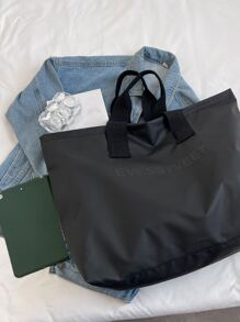 Four Season Large Capacity Women's Tote Bag, New Handbag, High-End Soft Surface Large Bag, Niche Design Shoulder Bag, College Student Commuting Bag, Underarm Bag, Casual Simple Soft Bag, Relaxed And Slouchy Versatile Bag, Suitable For Sending Friends Shopping, Dating, Business Trips, And Business Use, Tote Bags For Ladies, Work Bag Women, Ideal For Everyday Elegance & Special Occasions, Literary School Bag & Bookbag For Women Or Students, Perfect For Books, Shopping, Back To School And More - Black - View 4