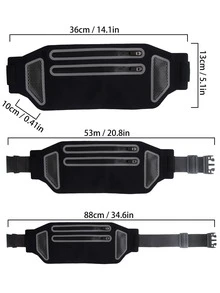 1pc Minimalist Running Bag - Black - View 6