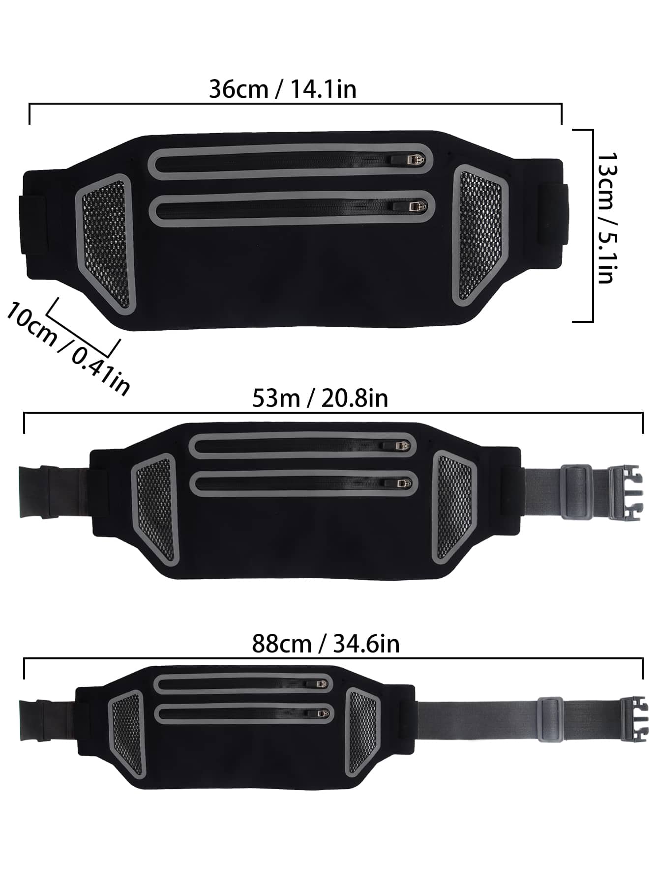 1 pieza Bolso para correr minimalista - Negro - Añade 6