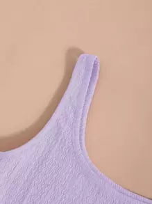 SHEIN Unity Áo hai dây màu trơn Giải trí - Màu Lilac Tím - Xem 4