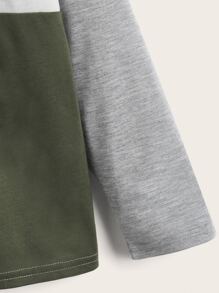 SHEIN Boys Letter Graphic Colourblock Tee - Light Grey - View 4