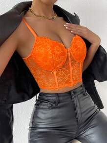 Chiquease Lace Bustier Crop Cami Top