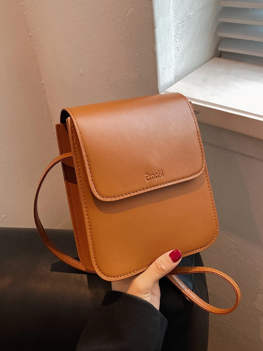 Mini Letter Embossed Flap Square Bag Lightweight Fashion White-Collar Workers College Work Business Commute Office Bags For Phone Bag With Free Wallet Phone Fluffy Bag Teacher Gifts Gift For Girlfriend Women Gifts Purses And Wallets Women Wallet Wallet For Women Gifts For Women Women's Wallet - Khaki - View 1