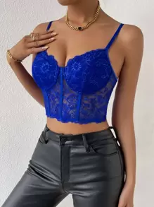 Chiquease 蕾絲緊身上衣吊帶短上衣
