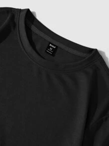 ROMWE MEN Goth Men Bat Print Tee For Halloween, School