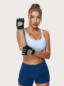 1pair Outdoor Half-finger Gloves - Black - View 3