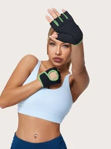 1pair Outdoor Half-finger Gloves - Black - View 4