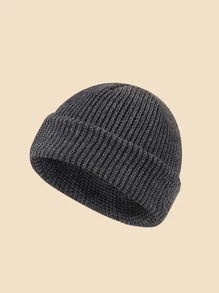 Mũ len nam chắc chắn cho mùa đông để mặc hàng ngày Quà tặng cho bạn bè thông thường - Màu xám đen - Xem 1