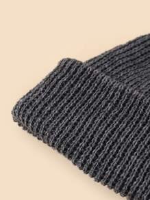 Mũ len nam chắc chắn cho mùa đông để mặc hàng ngày Quà tặng cho bạn bè thông thường - Màu xám đen - Xem 3