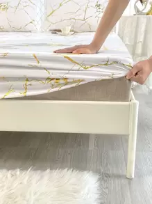 Metallic Marble Print Fitted Sheet Set Without Filler