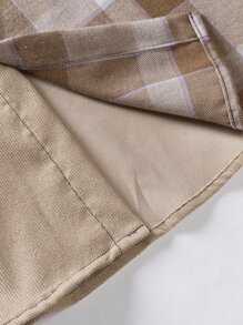 Manfinity Men Plaid Print Shirt Without Tee - Khaki - View 5