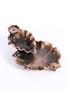 1 szt. Kreatywny japoński styl Zen Podwójna warstwa Kadzidełka, Miedziany Kolorowy Lotos Staw Żaba Kadzidło Backflow Burner, Unikalny Design Do Ciągłego Zapachu, Nadaje Się Do Medytacji, Jogi, Wystrój Domu