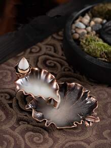 1 szt. Kreatywny japoński styl Zen Podwójna warstwa Kadzidełka, Miedziany Kolorowy Lotos Staw Żaba Kadzidło Backflow Burner, Unikalny Design Do Ciągłego Zapachu, Nadaje Się Do Medytacji, Jogi, Wystrój Domu