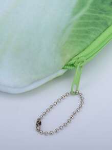 1pc Creative Cabbage Shaped Pencil Case, 3d Simulation Vegetable Design Plush Big Capacity Stationery Storage Pouch For Students - Multicolor - View 4