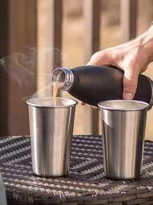 1 pieza Taza de acero inoxidable - Plateado - Ver 2