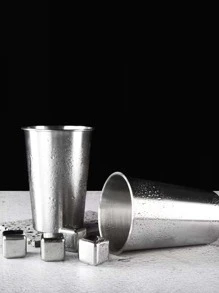 1 pieza Taza de acero inoxidable - Plateado - Ver 4