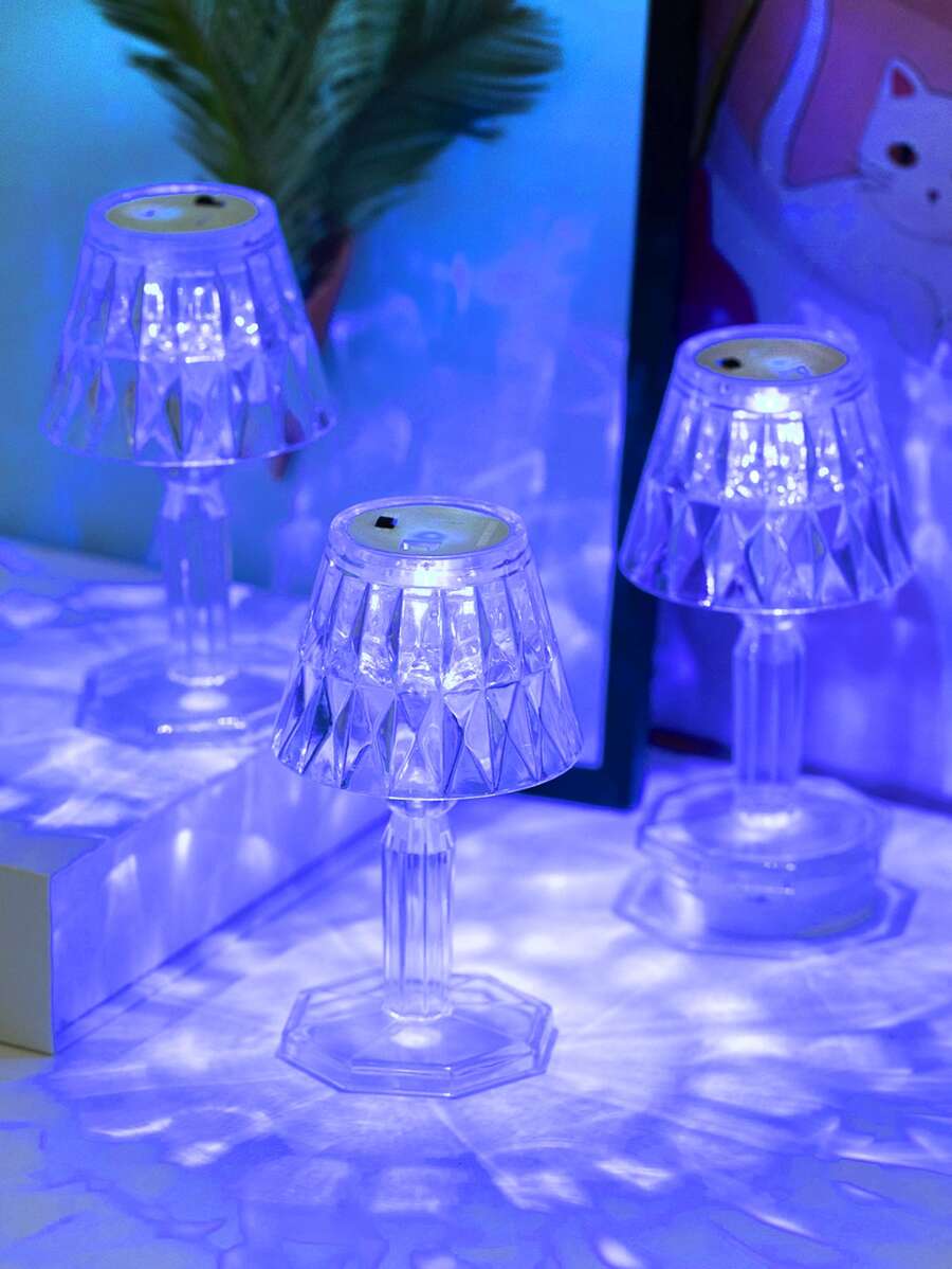 1 Pieza Luz Nocturna De Cristal - Azul - Ver 1