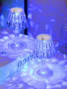 1 Pieza Luz Nocturna De Cristal - Azul - Ver 2