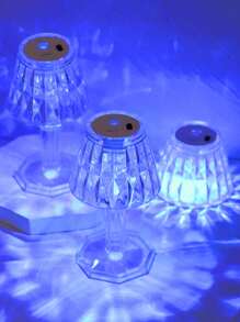 1 Pieza Luz Nocturna De Cristal - Azul - Ver 6