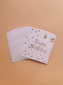 20pcs Metallic Slogan Graphic Disposable Napkin - Multicolor - View 2