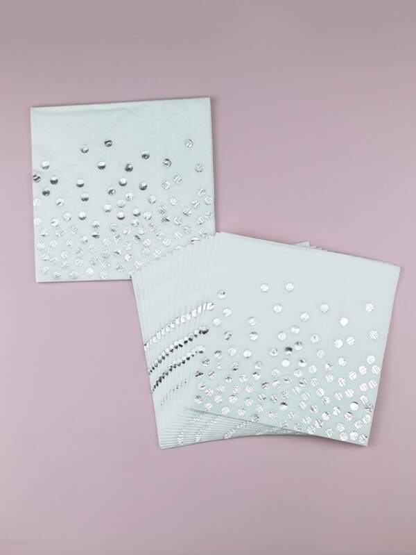 20pcs Metallic Polka Dot Pattern Disposable Napkin,Christmas