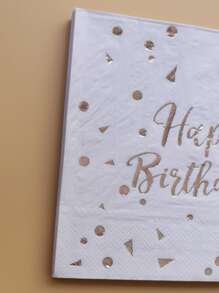 20pcs Metallic Slogan Graphic Disposable Napkin - Multicolor - View 4