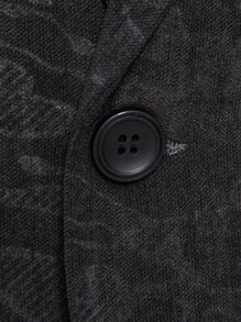 Manfinity Men Jacquard Lapel Neck Single Button Blazer - Black - View 3
