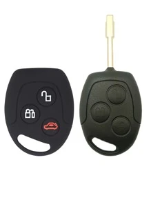1入組車鑰匙殼兼容福特,鑰匙表袋用鏈條或絲帶連接到馬甲懷錶套 - 黑色 - 查看 2