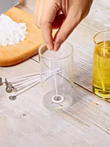 50pcs Minimalist Candle Wick, 10cm DIY Candle Making Core For DIY - White - View 1