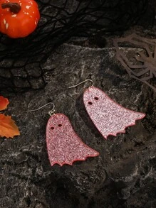 Halloween Ghost Drop Earrings - Pink - View 1