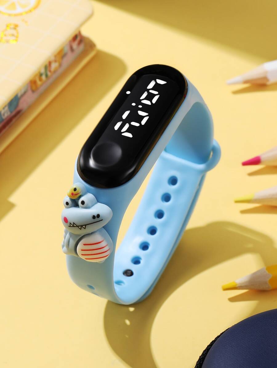 Kids Dinosaur Decor Water Resistant Electronic Watch - Blue - View 1