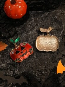 Pendientes largos Halloween con diseño de diamante de imitación calabaza - Multicolor - Ver 4