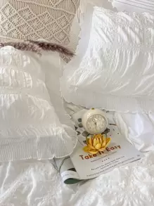 كيس وسادة بدون حشوة بسيط سيرساكار زوج واحد - أبيض - مشاهدة 7