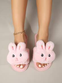 卡通兔子設計家居拖鞋 - 粉色 - 查看 4